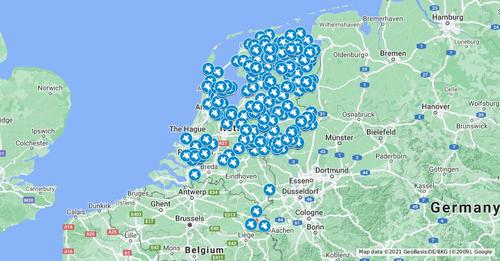 Kaart Nederland gevonden schildpadden