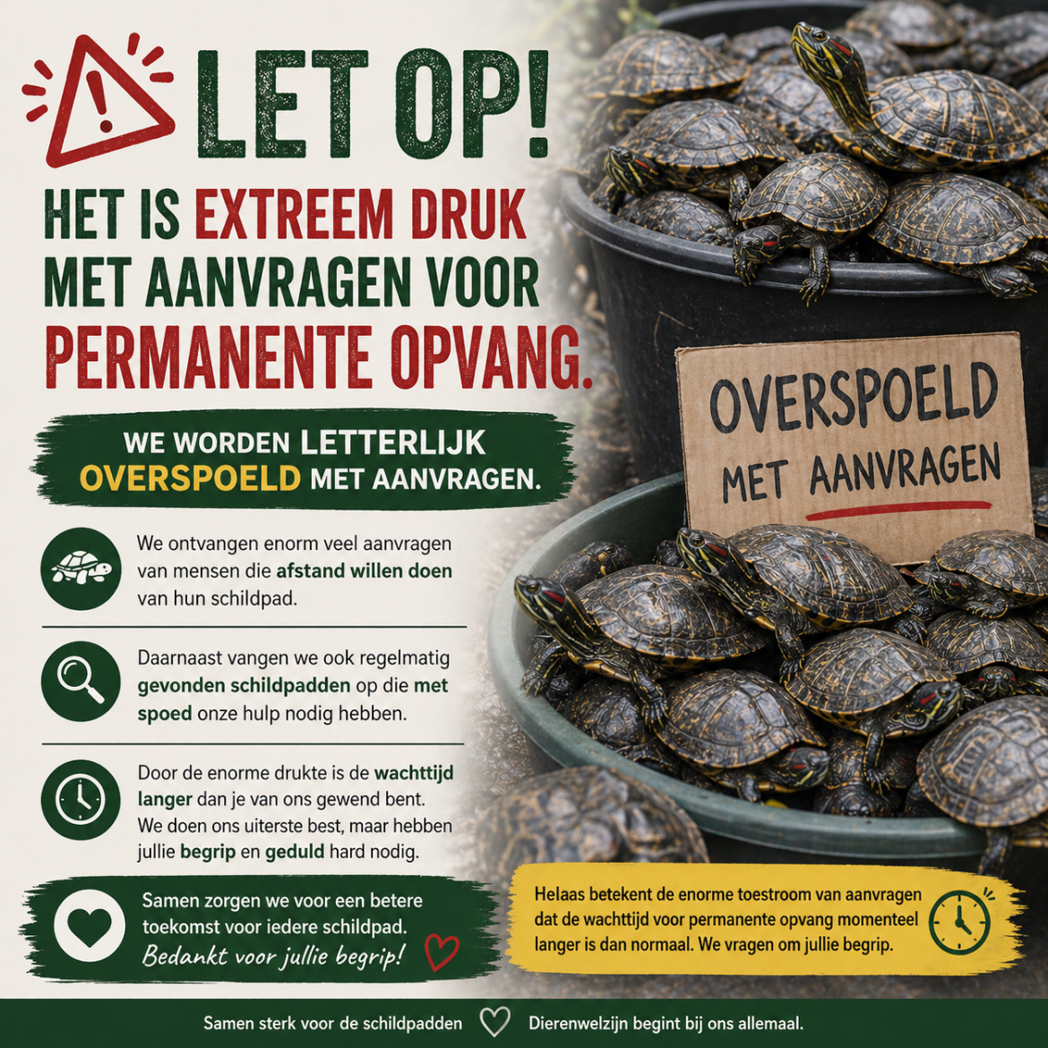 LET OP! Het is extreem druk